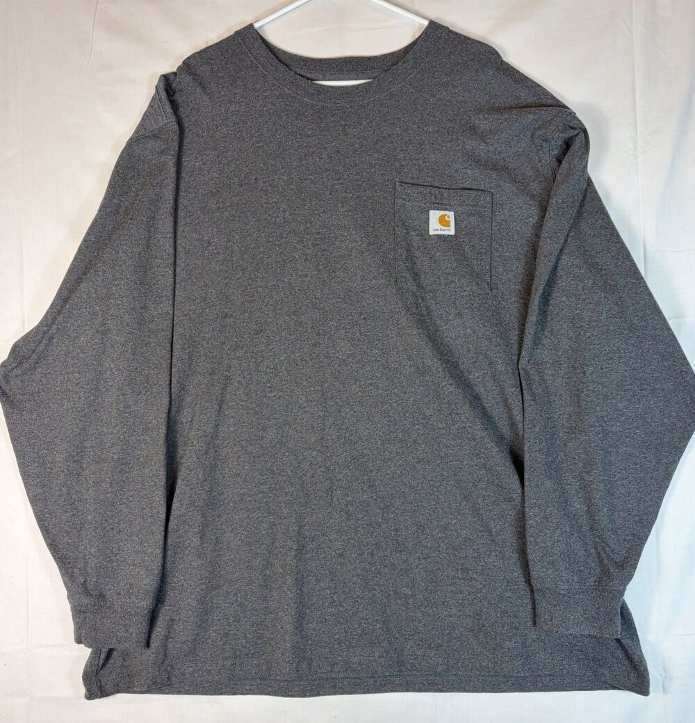 Carhartt L/S T-Shirt Pocket Original Fit K126 Work Wear Gray Men’s 2XL